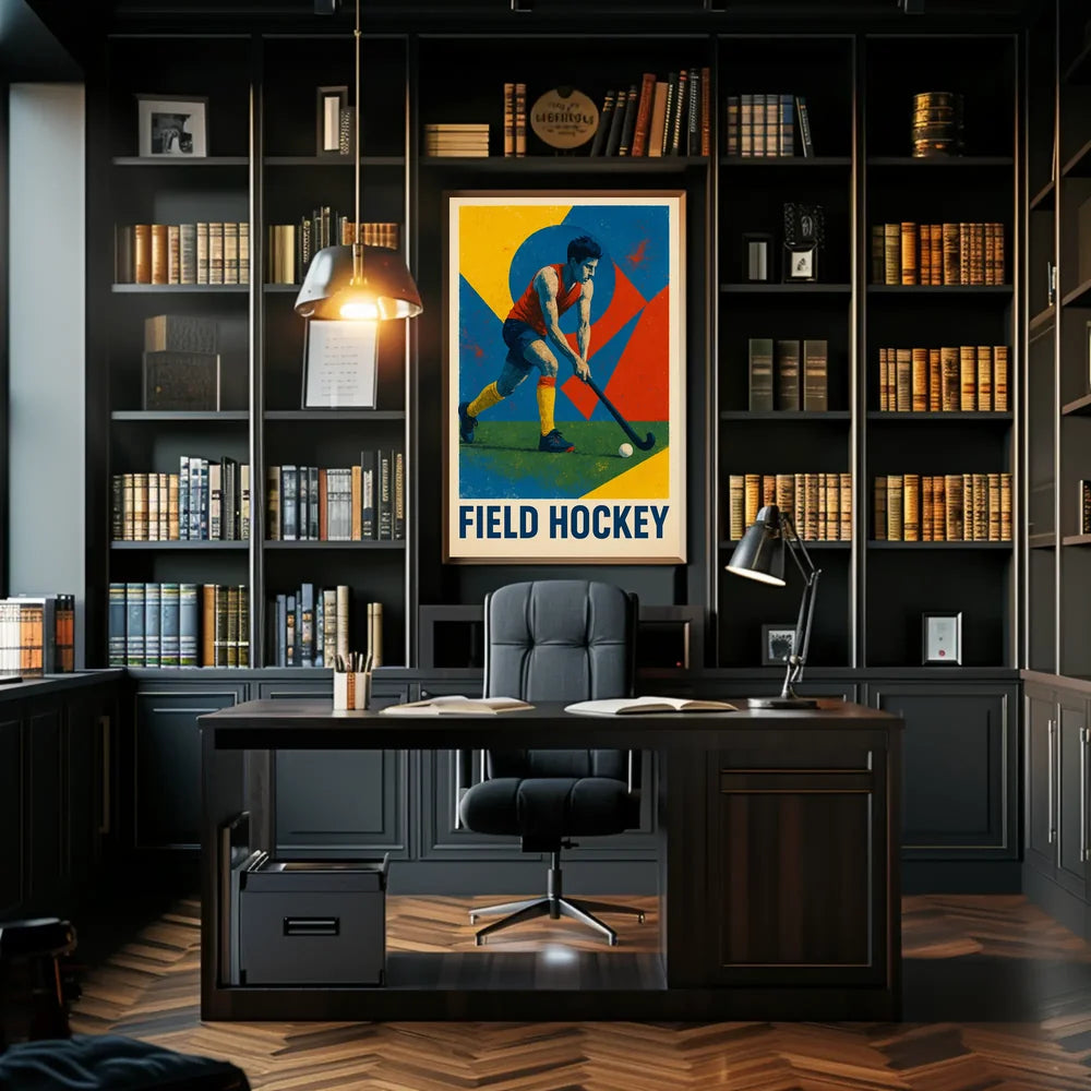 Dynamic Field Hockey Sports Art Poster