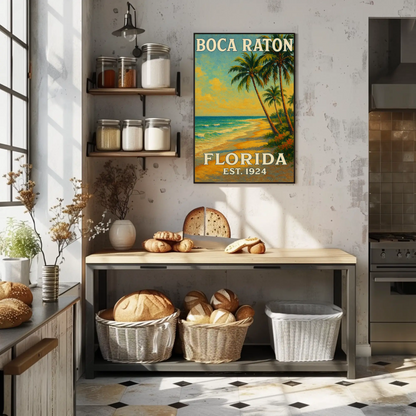 Boca Raton Florida Tropical Beach Palms Poster