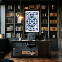Ornate Blue Pattern Design Poster
