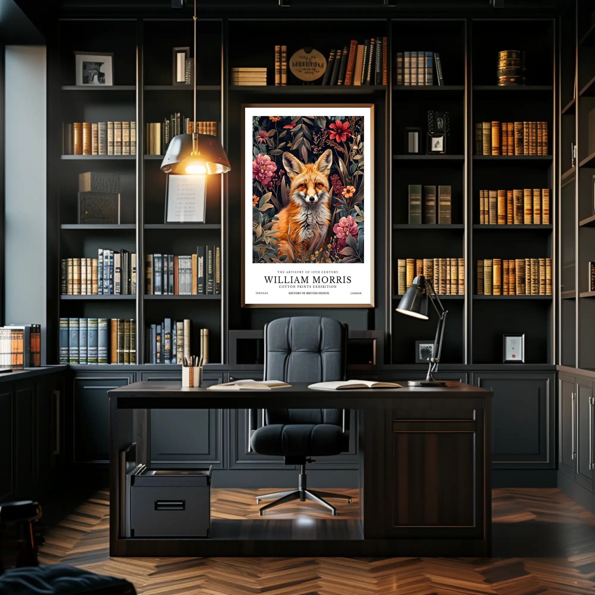 Fox in Floral Elegance: Cultural or Heritage Poster