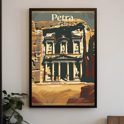 Petra Jordan Ancient Architecture Desert Poster