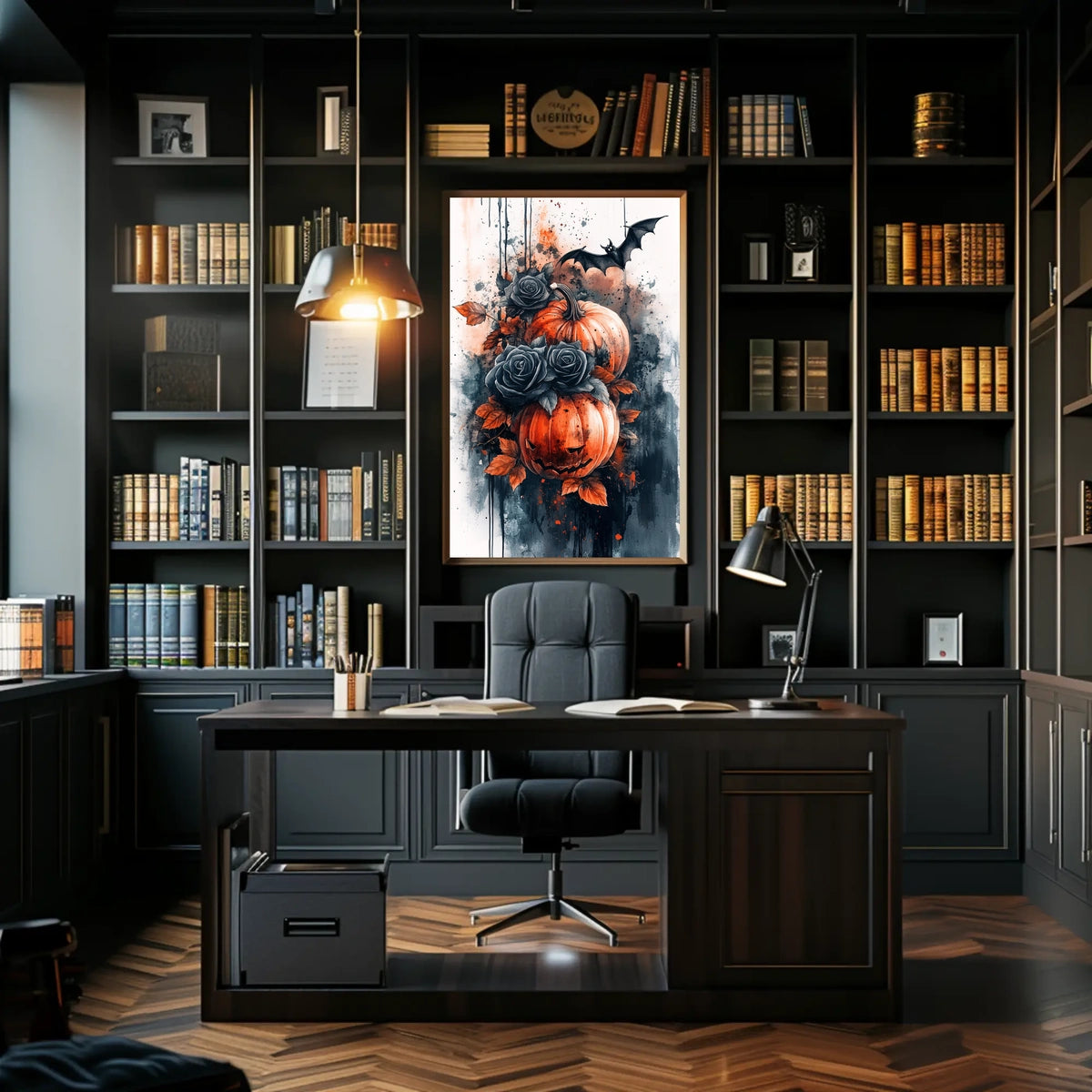 Halloween Night Horror Scene: Abstract, Artistic, or Pop Culture Poster