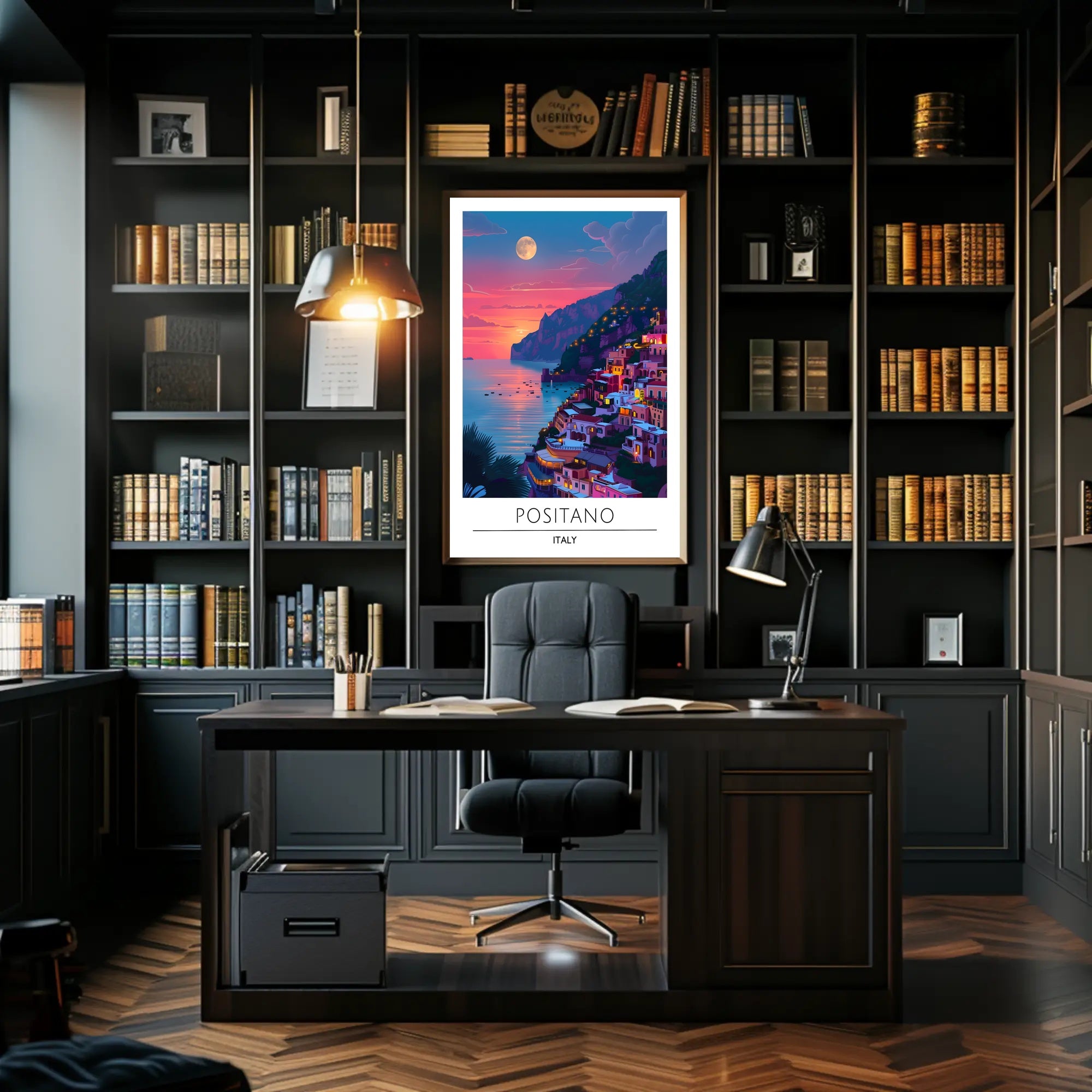 Positano Sunset Dreamscape Travel Poster