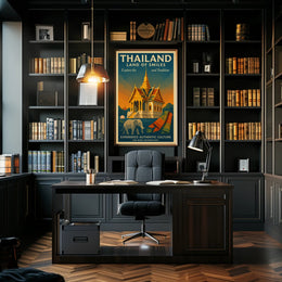 Thailand Vintage Travel Poster for Cultural Heritage Enthusiasts