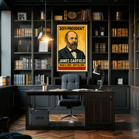 James A. Garfield 20th President of the United States Inked Comic Style Poster