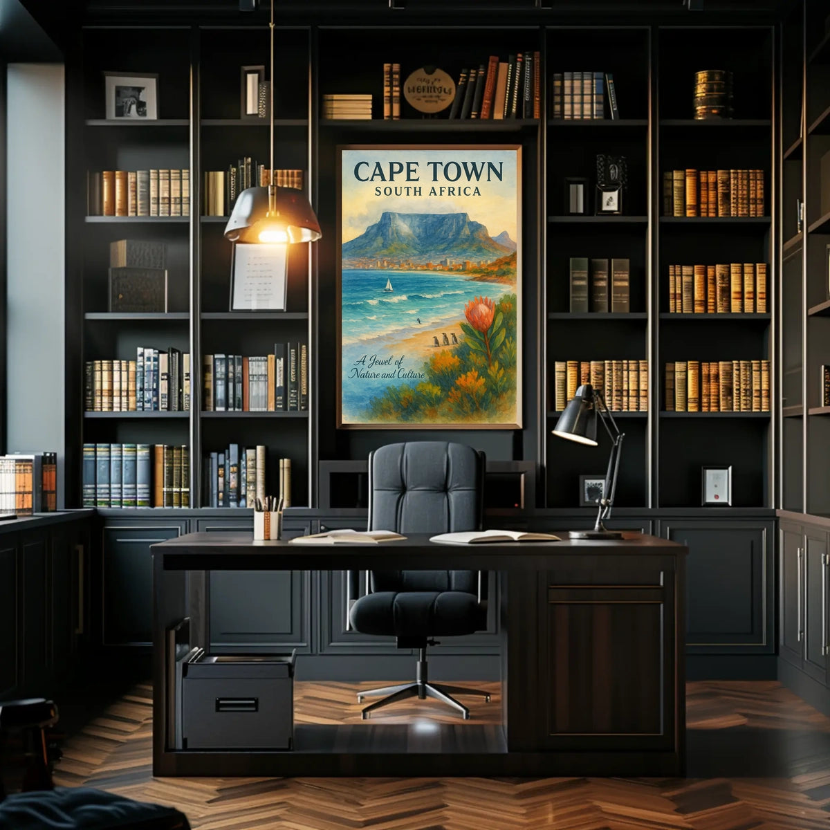 Cape Town Tranquility: Watercolor Art Poster Print