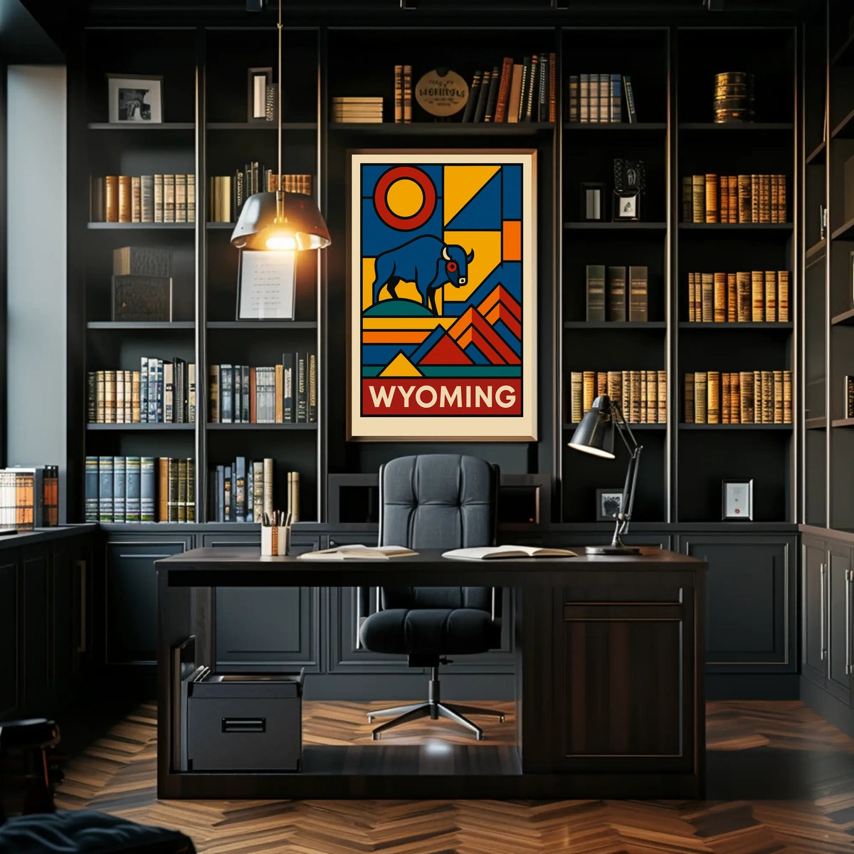 Wyoming A Geometric Tribute Poster