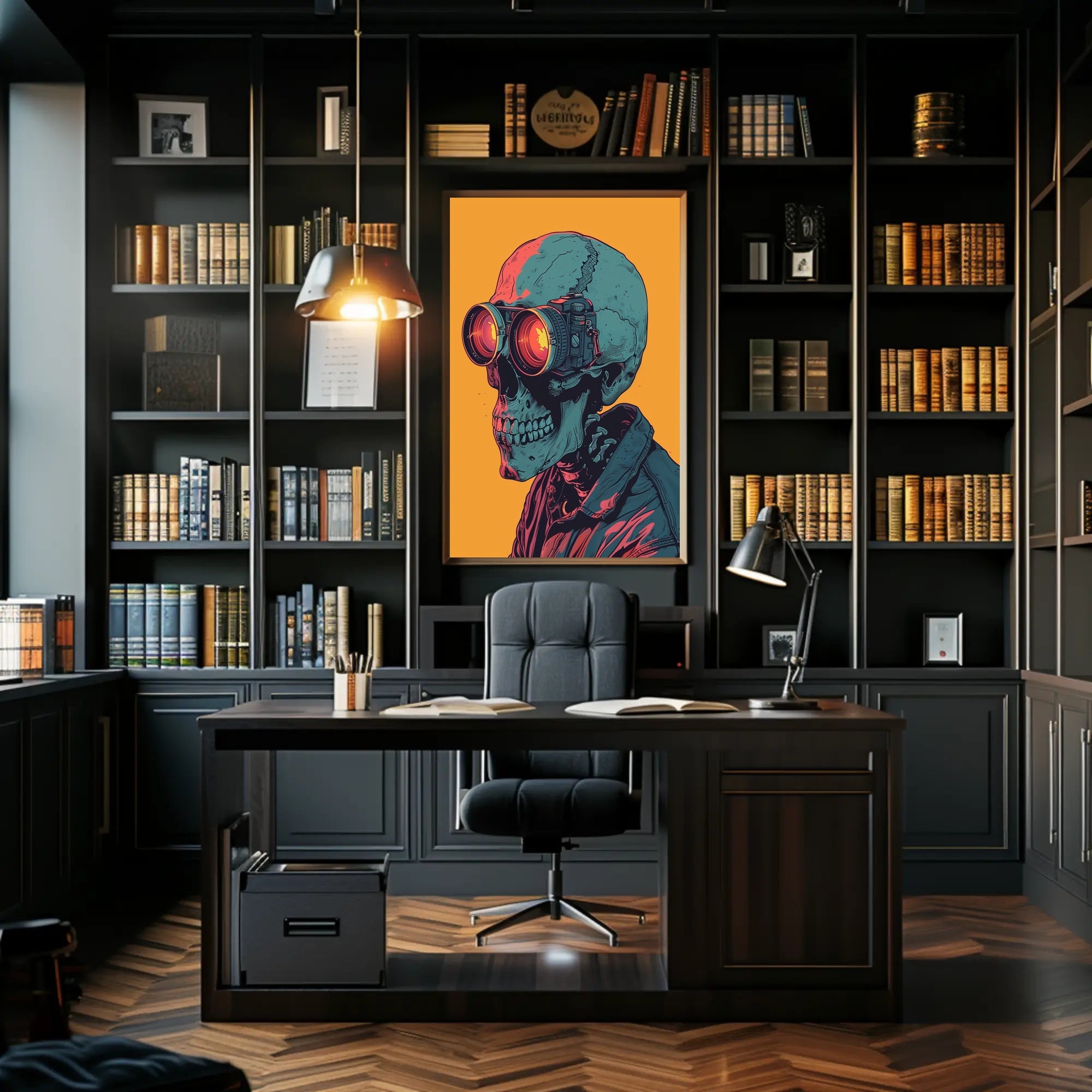 Futuristic Skull Vision Poster for Unique Home Decor PosterGoat