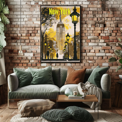 Empire State Building in Autumn Vintage Style Poster