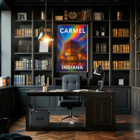 Carmel Indiana Scenic Minimalist Wanderlust Poster