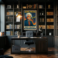 Einstein Relativity Vintage Curious Minds Poster