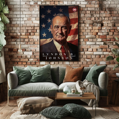 Lyndon Johnson 36th President Of The United States Portrait