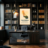 California Vintage Style Art Poster - Cultural or Heritage Poster