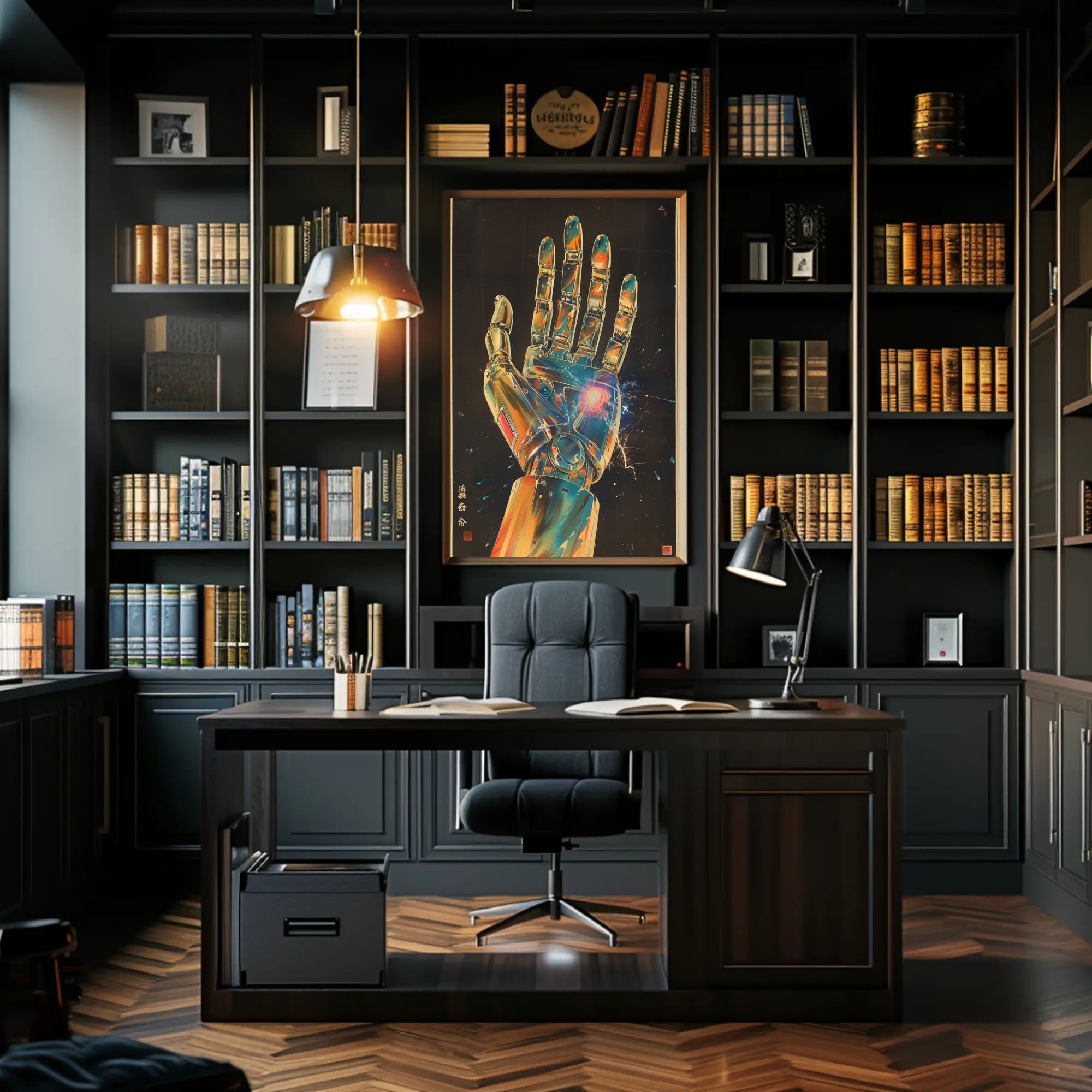 Futuristic Mechanical Hand Art Print Poster Home Decor PosterGoat