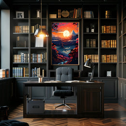 Enchanted Sunset Over Mountains Poster