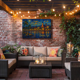 Suva Fiji Nighttime Island Cityscape Impressionism Digital Painting Wanderlust Decor Poster