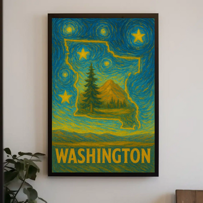 Washington Starry Night Poster