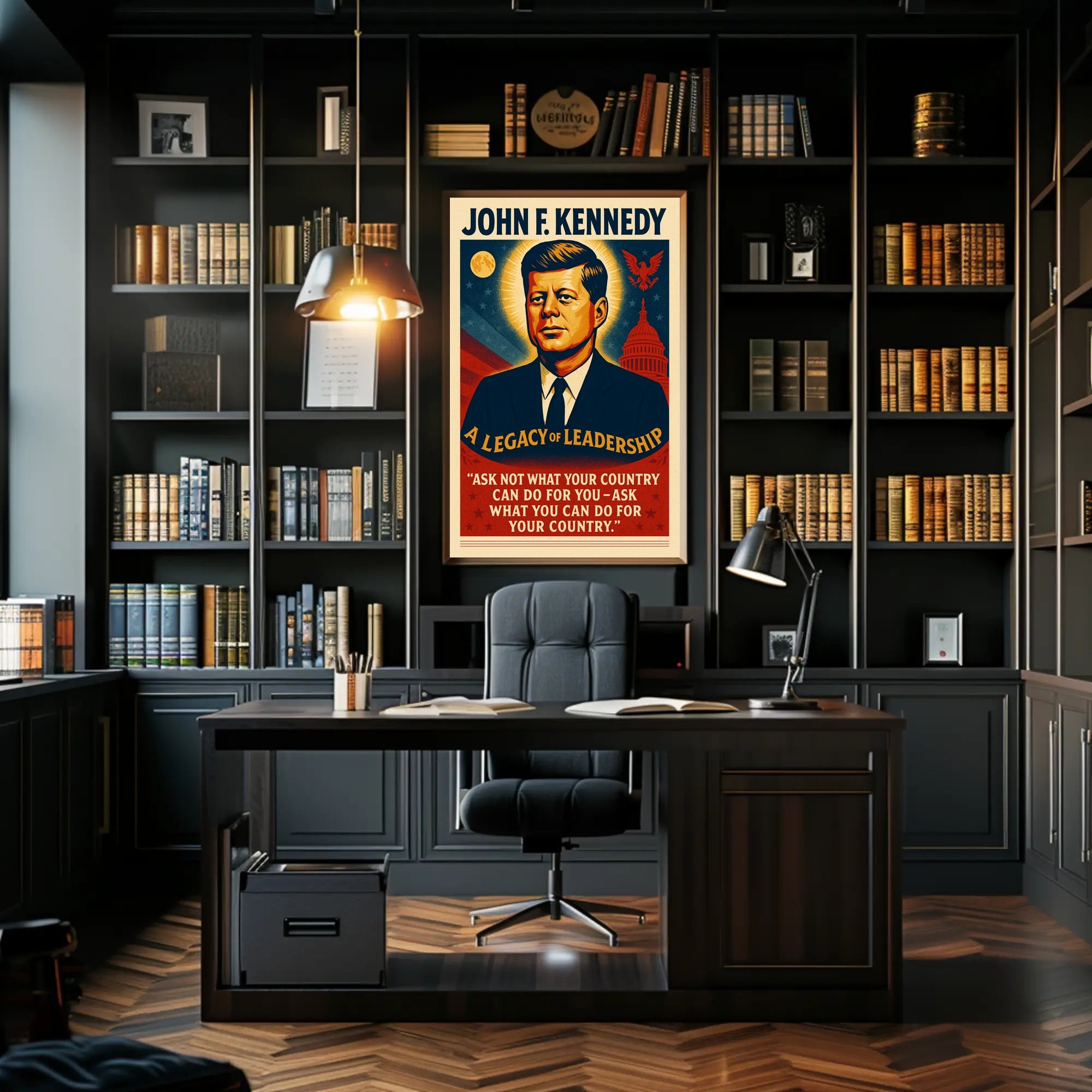 John F. Kennedy Inspirational Leadership Historical or Presidential Poster