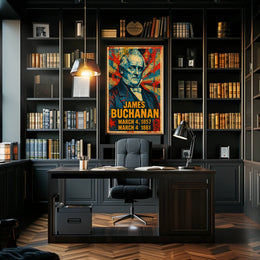 James Buchanan 15th President of the United States Street Art Mashup Poster