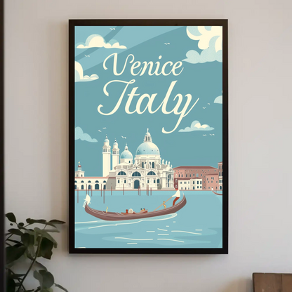 Venice, Italy - Gondola Vintage Style Poster