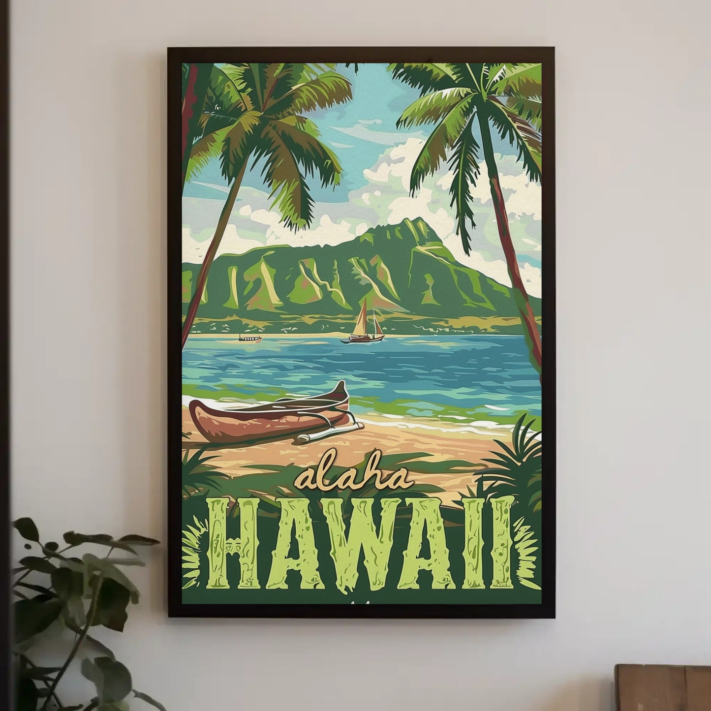 Aloha Hawaii Beach Vintage Poster