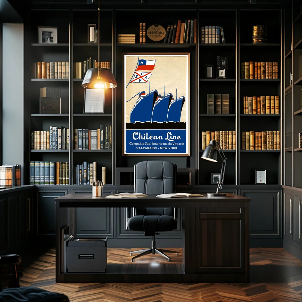 Valparaiso To New York Maritime Poster Vintage Wall Art