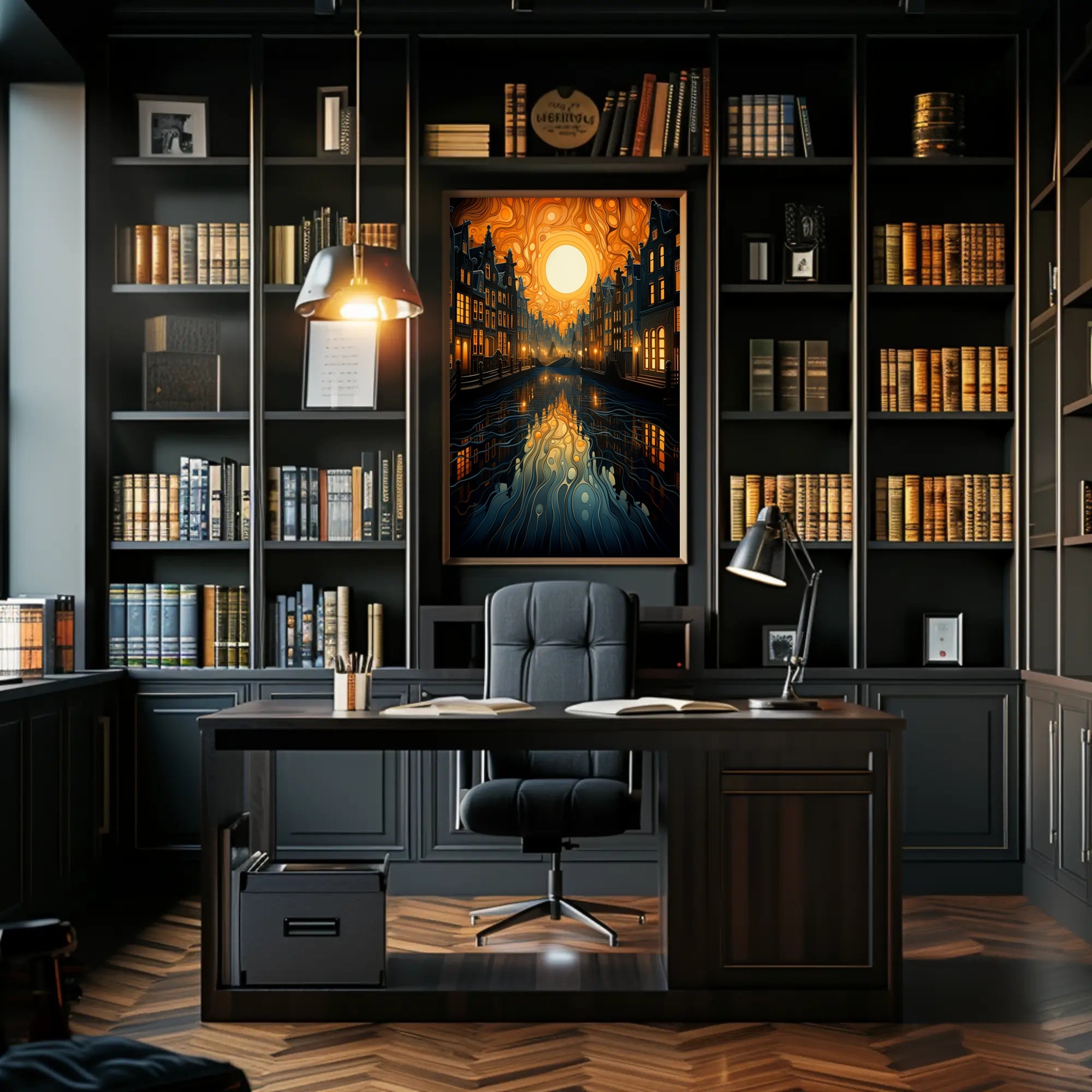 Dreamy Canal At Sunset Poster