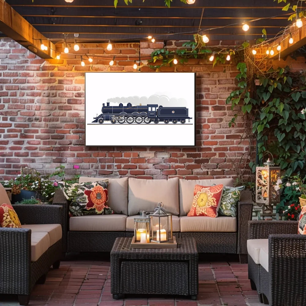 Vintage Steam Locomotive Poster: Classic Rail Elegance