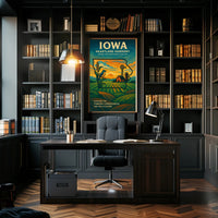 HEARTLAND HARMONY: CELEBRATE IOWA VINTAGE STYLE CULTURAL POSTER