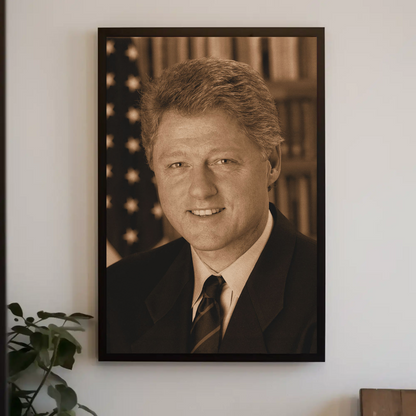 William Clinton 42nd President Sepia Photo