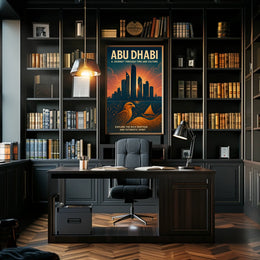 Abu Dhabi Skyline Art Futuristic Cityscape Travel Poster