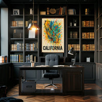 California Splash Art Poster