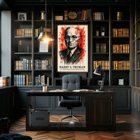 Truman Watercolor Art Historic Presidential Poster