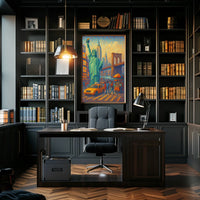 New York City Poster Abstract Mosaic Colorful Wall Art