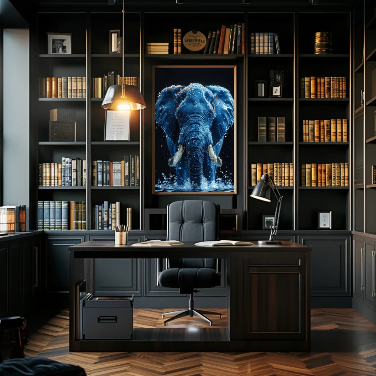 Majestic Elephant In Water Poster