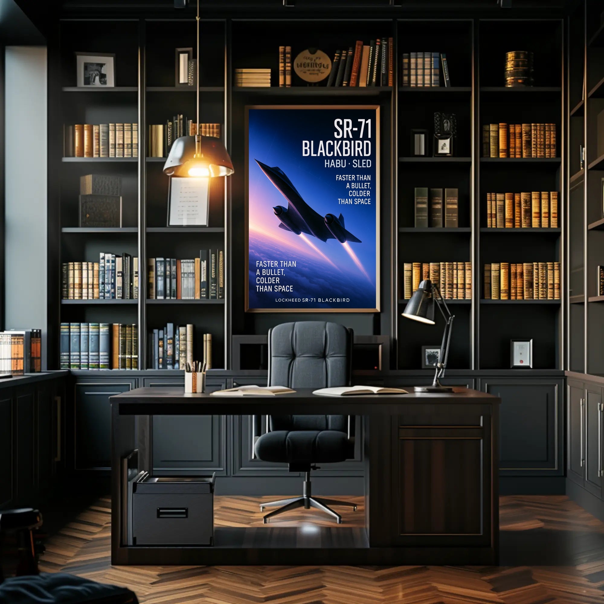Lockheed SR-71 Blackbird Habu Sled Poster PosterGoat