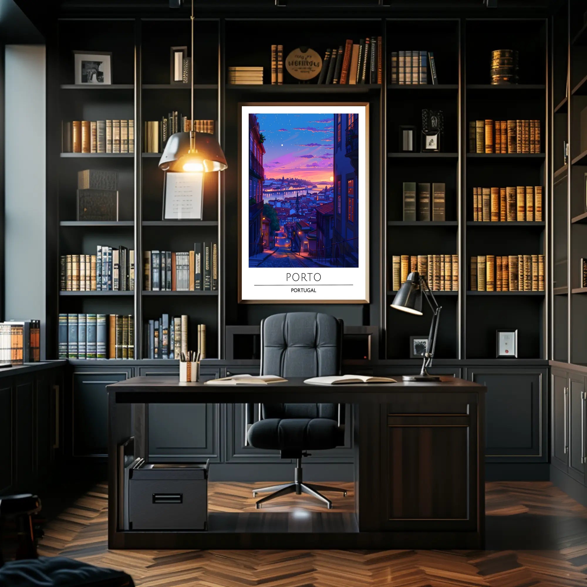Porto Evening Skyline: Enchanting Travel Poster