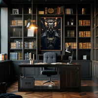 Steampunk Cyborg in Dystopian World Futuristic Sci-Fi Poster