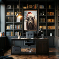Festive Bison In Winter Wonderland Poster