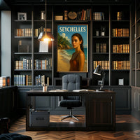 Seychelles Beach Scene Poster