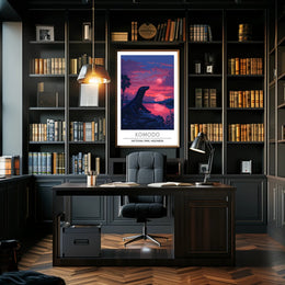 Komodo Dragon Sunset in Indonesia: National Park Poster