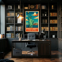 Statue Of Liberty And Ellis Island Poster