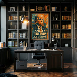 Bold Resolve Donald Trump in Leadership Poster