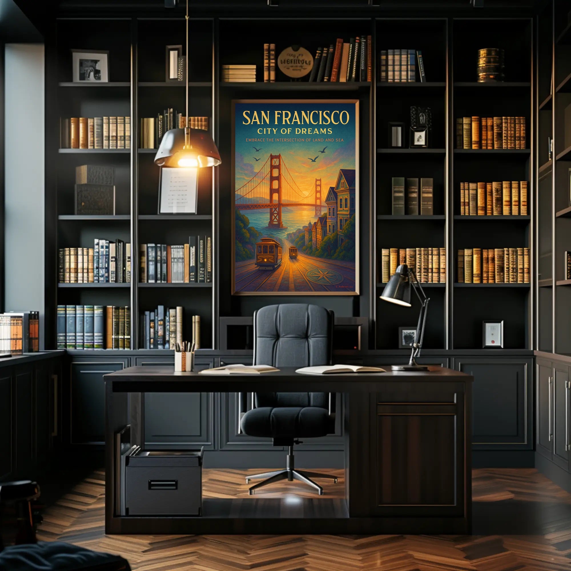 Golden Gate Bridge Sunset Urban or Cityscape Poster