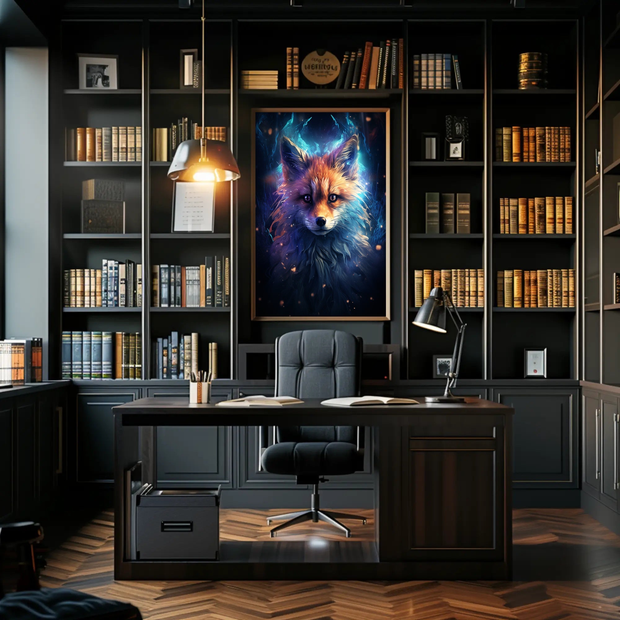 Mystical Fox Portrait Poster PosterGoat