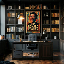 Ronald Reagan 40th President of the United States Street Art Mashup Poster