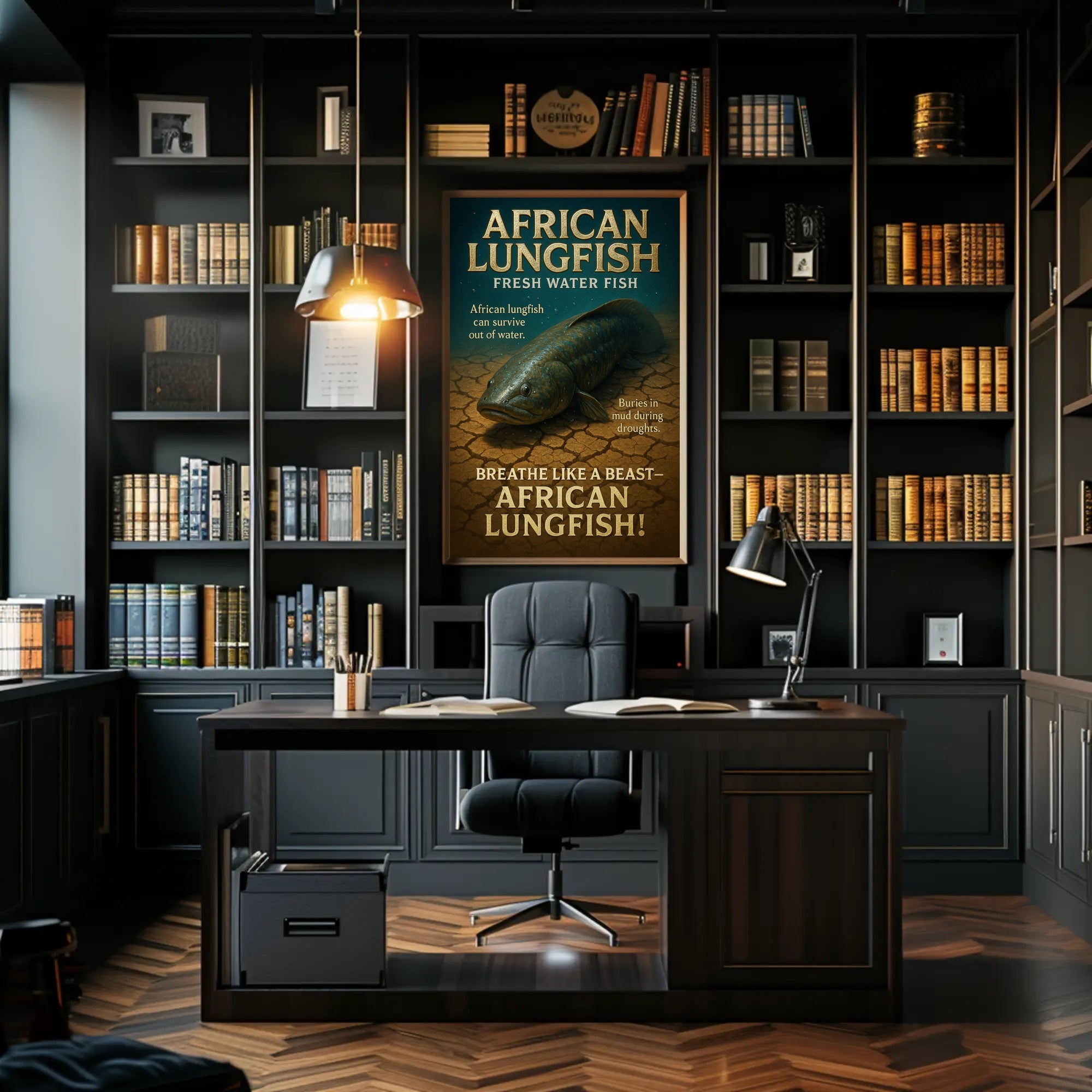 African Lungfish Mastery: Educational Animal Poster