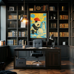 Festive Panda Winter Fun Poster