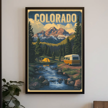 Colorado RV Adventure Vintage Travel Poster