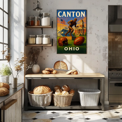 Canton Ohio Football Heritage Hall Travel Poster